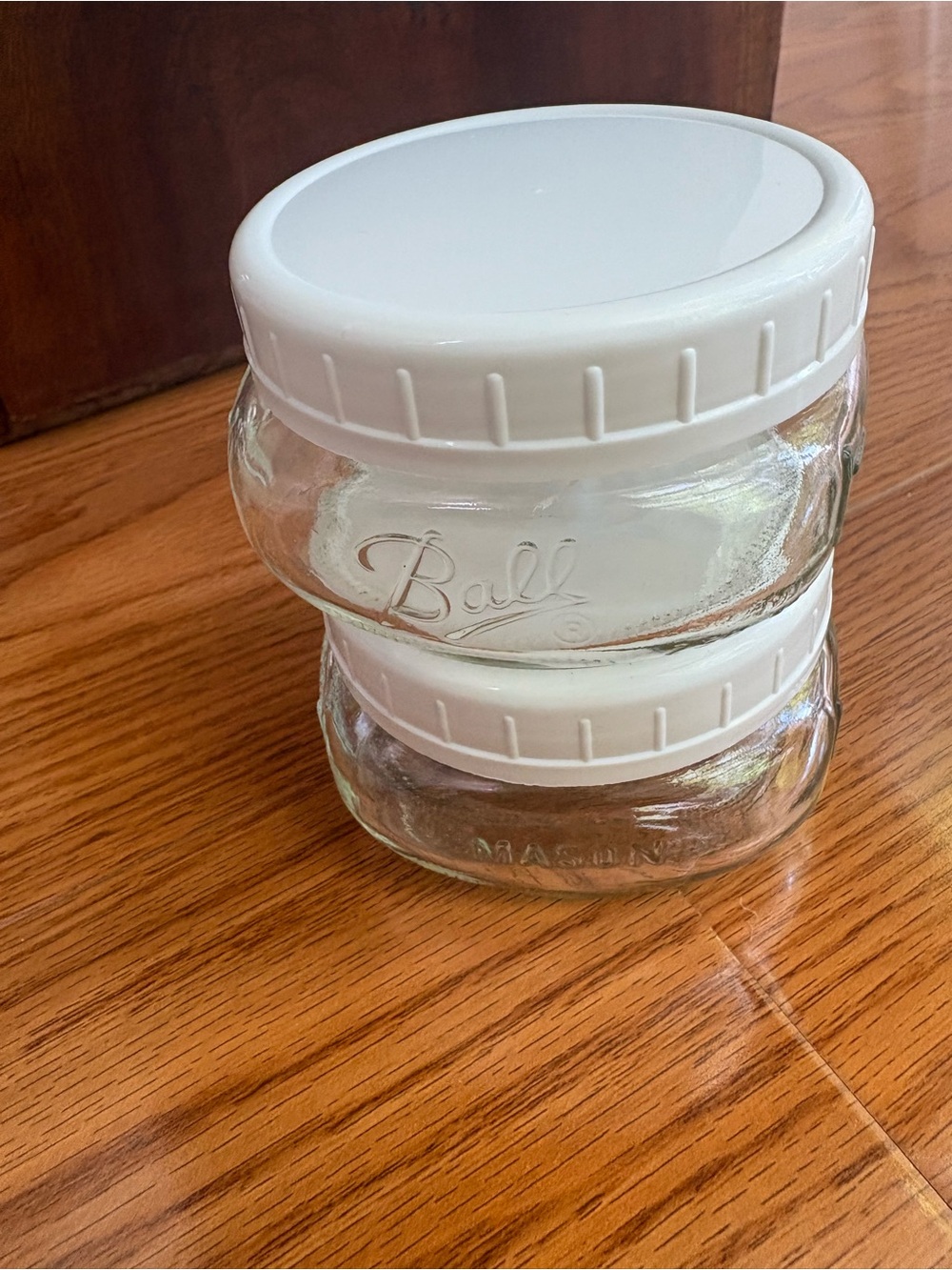 2 Ball 250 ML Glass Mason Jars with White Lids
